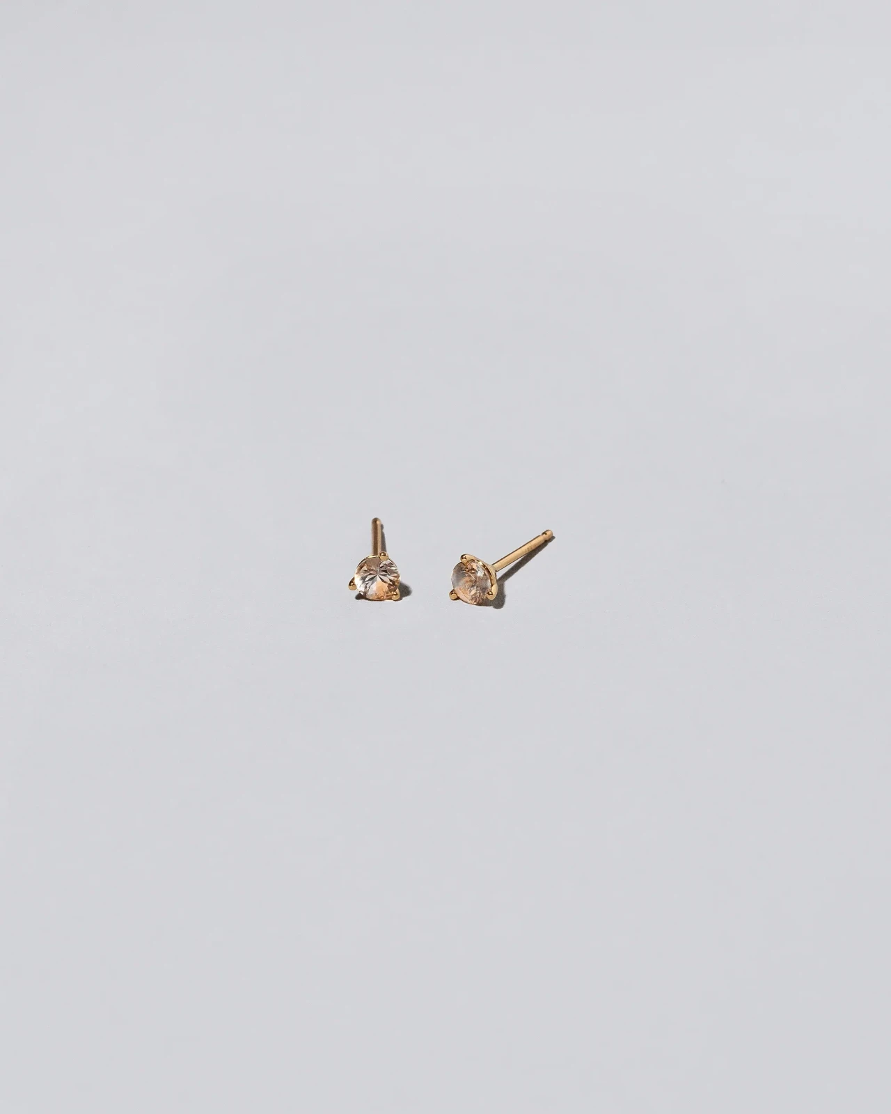 Martini Stud Earrings - Petite Peach Sapphire