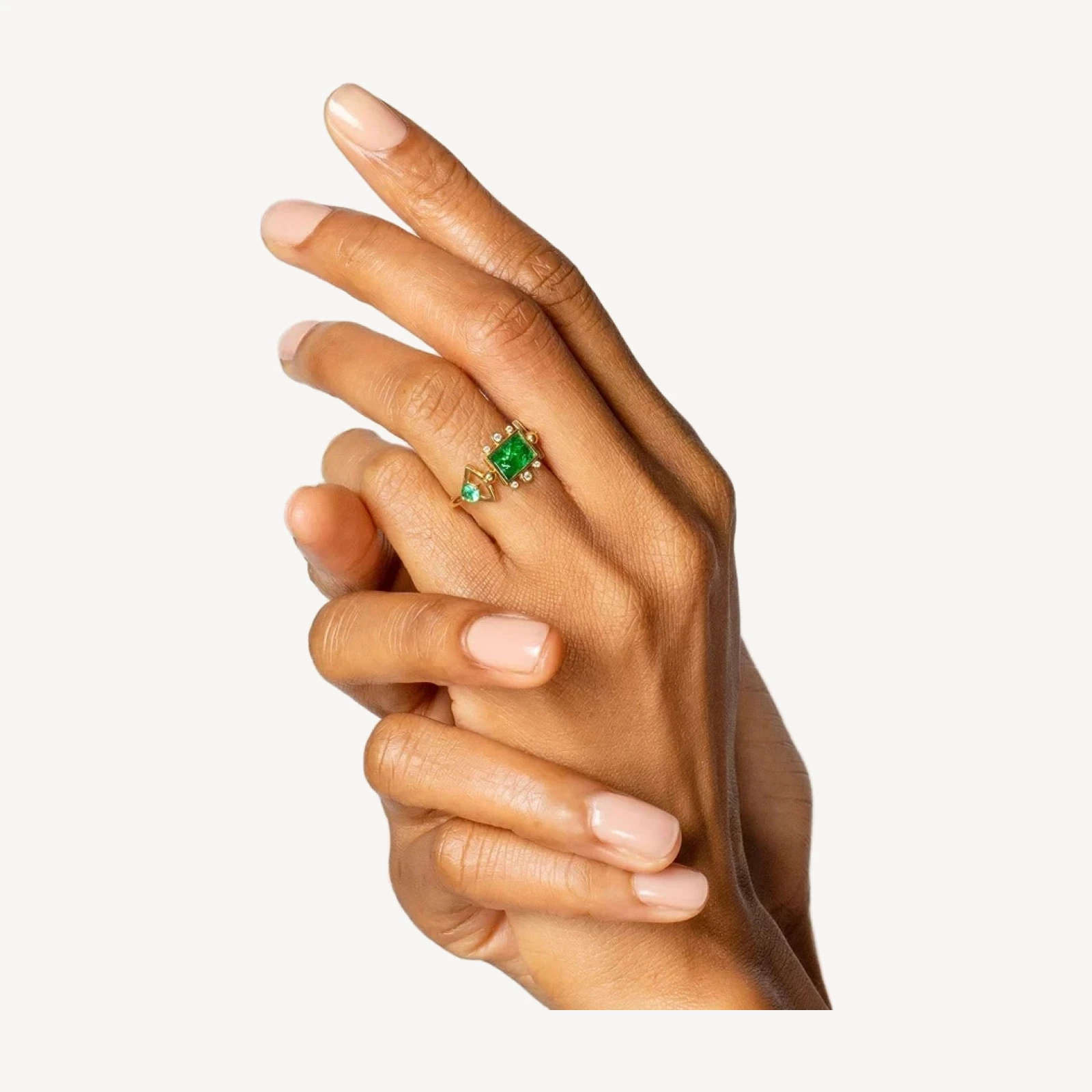 Emerald Lotus Ring