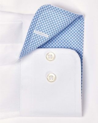 David Donahue Trim Fit Twill Solid Dress Shirt