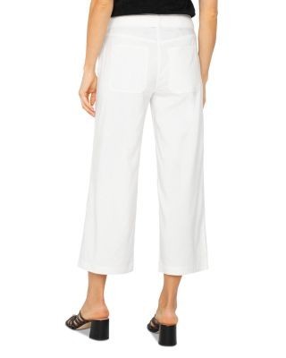 Liverpool Los Angeles Belted High Rise Crop Wide Leg Jeans in White