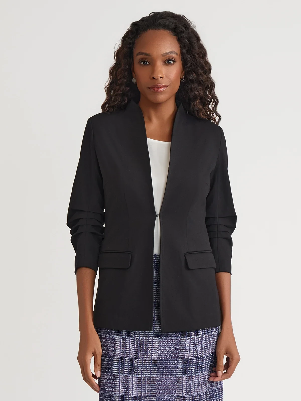 Tailored LuxeStretch Ponte Blazer, Black - True Fit, photo 2