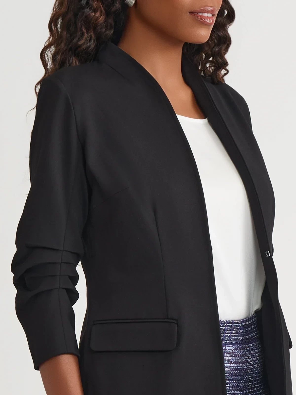 Tailored LuxeStretch Ponte Blazer, Black - True Fit, photo 4