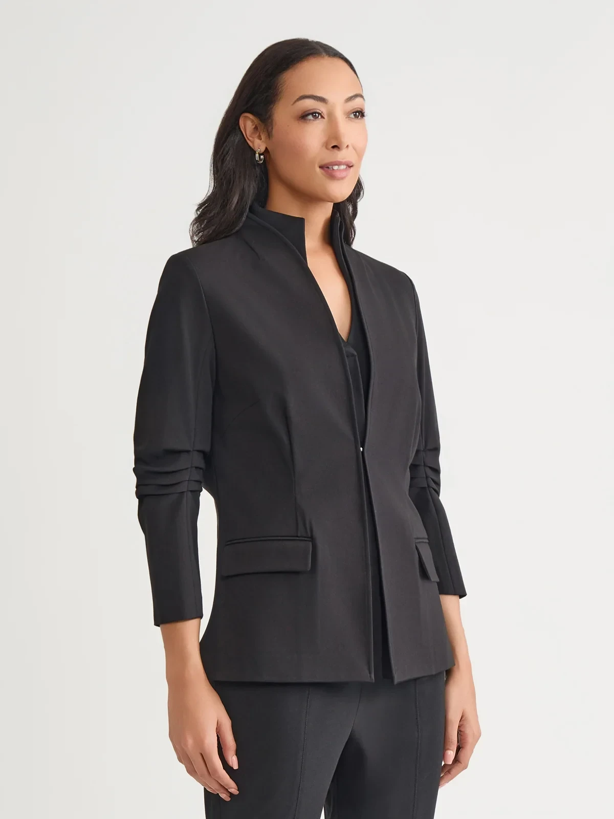 Tailored LuxeStretch Ponte Blazer, Black - True Fit, photo 7