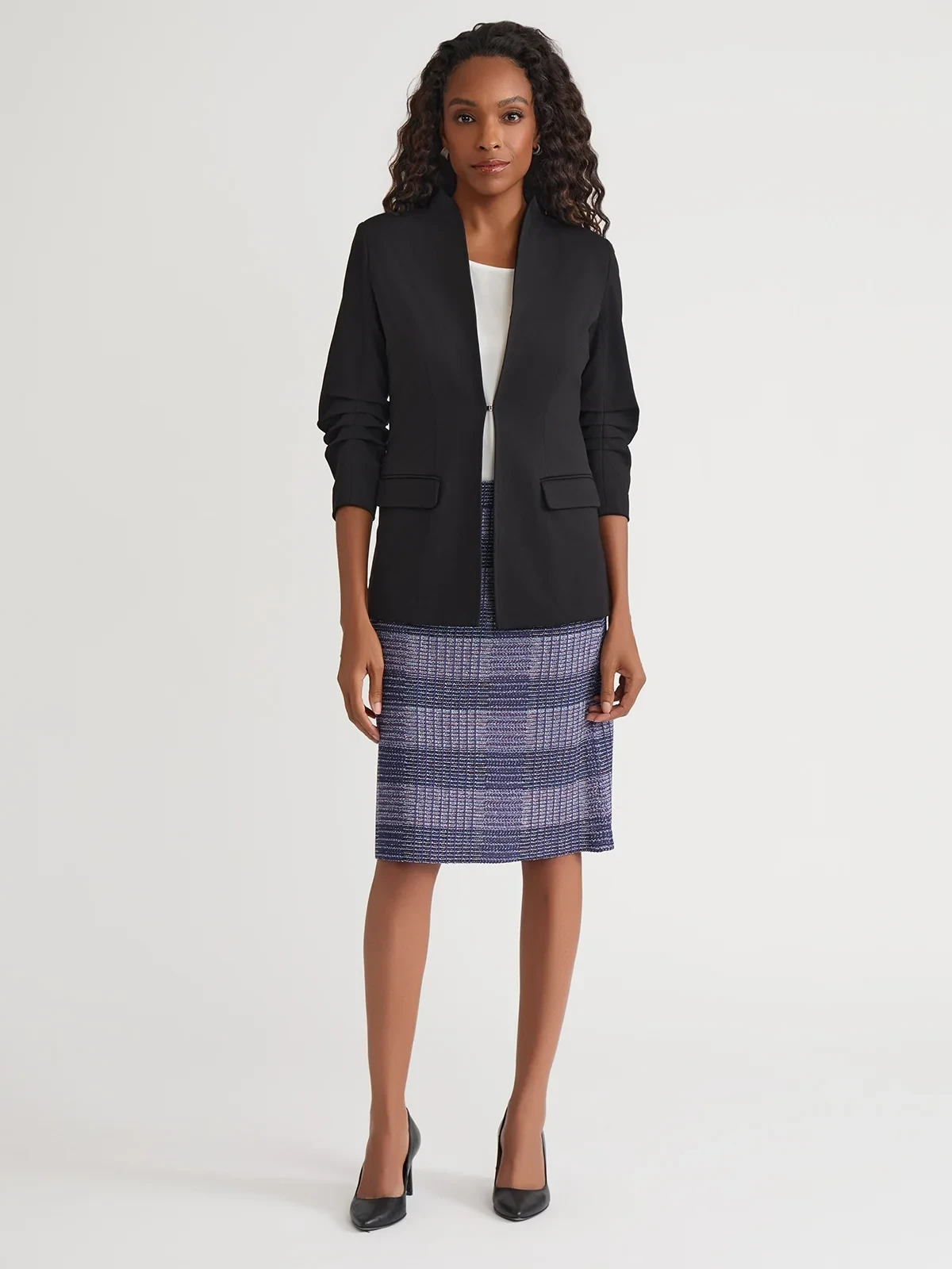 Tailored LuxeStretch Ponte Blazer, Black - True Fit, photo 8
