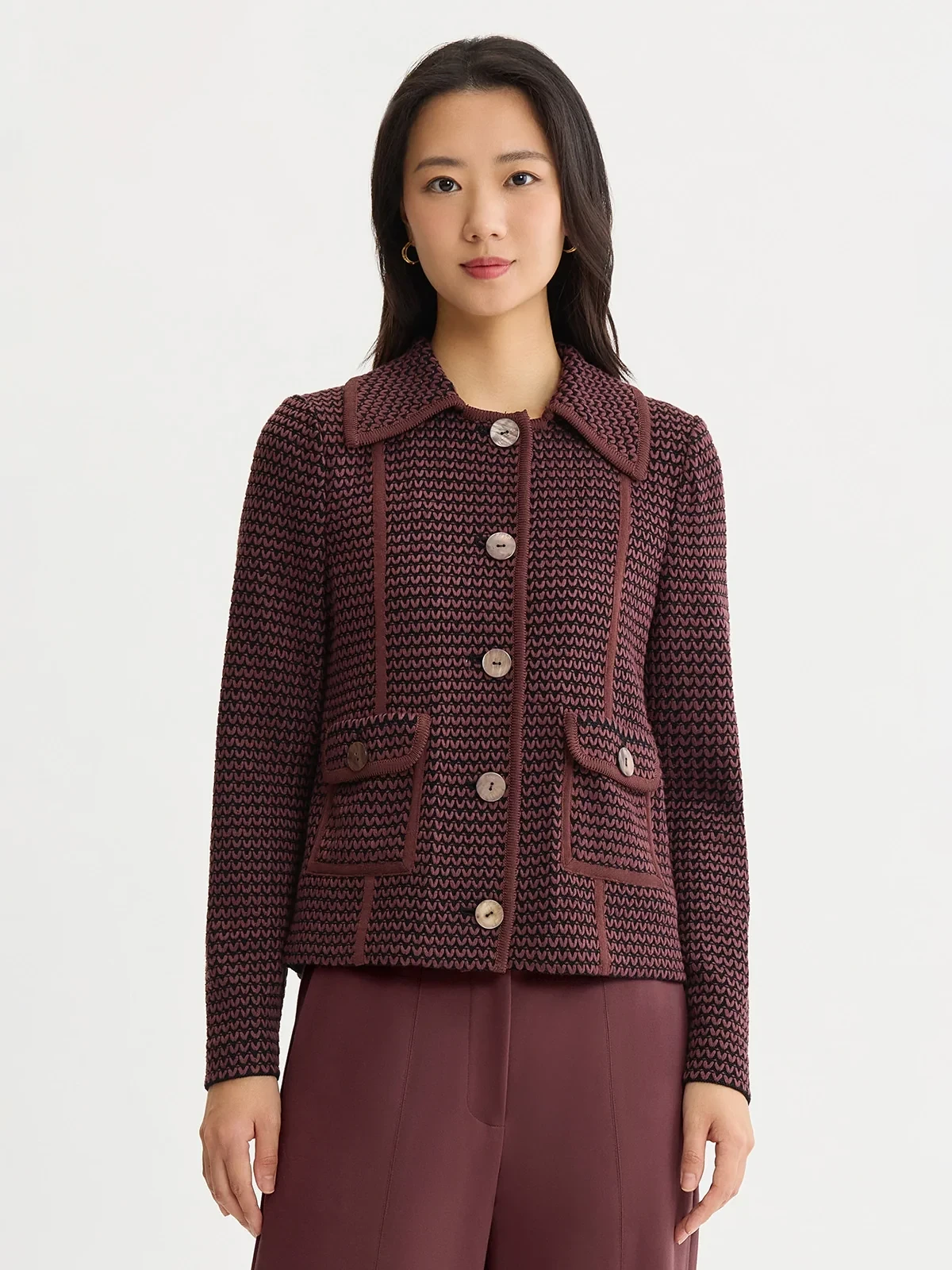 Relaxed Zig-Zag Knit Jacket, photo 2