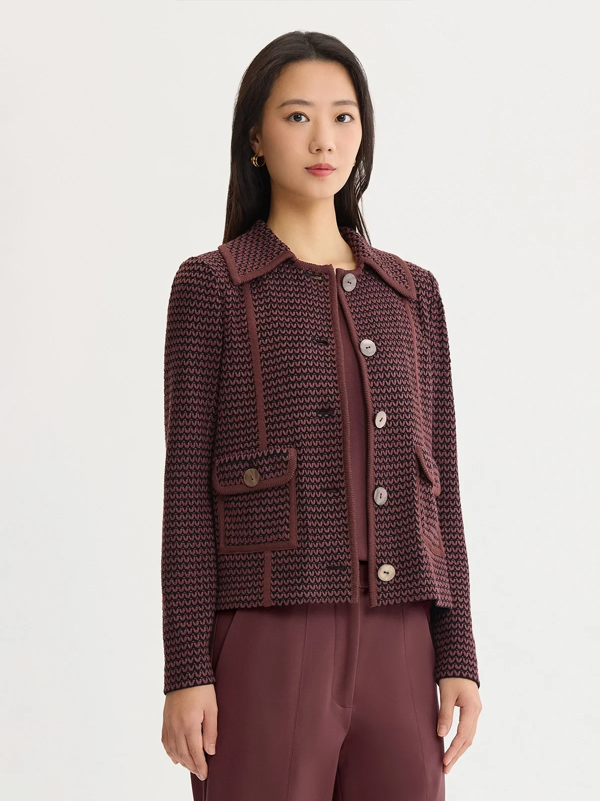 Relaxed Zig-Zag Knit Jacket, photo 3
