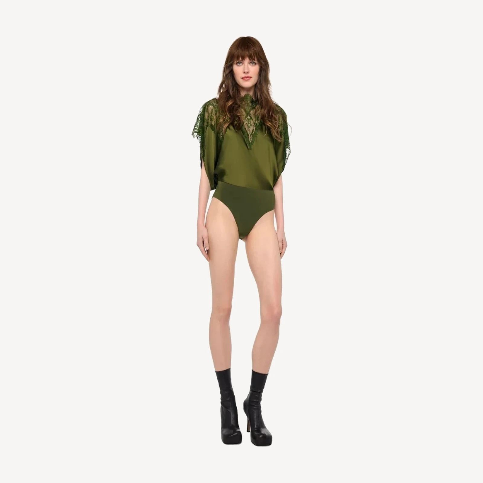 REVERSE OBIE BODYSUIT W/ LACE