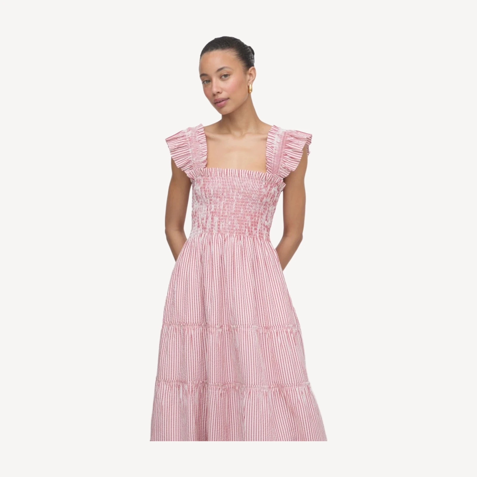The Ellie Nap Dress - Red Ticking Stripe