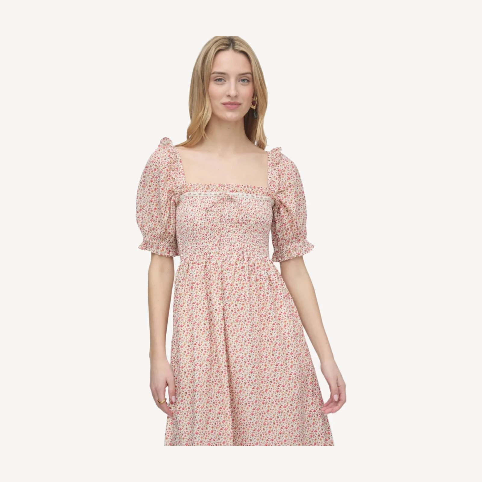 The Scarlett Nap Dress - Ivory Geo Ditsy