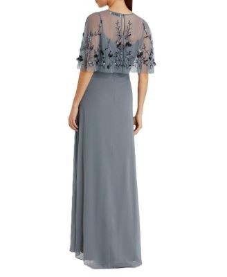 Mac Duggal Sleeveless Gown with Embellished Cape