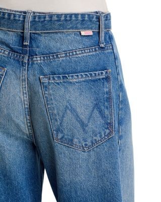 Mother The Belted Spoonful Nerdy High Rise Barrel Jeans in Tootsie