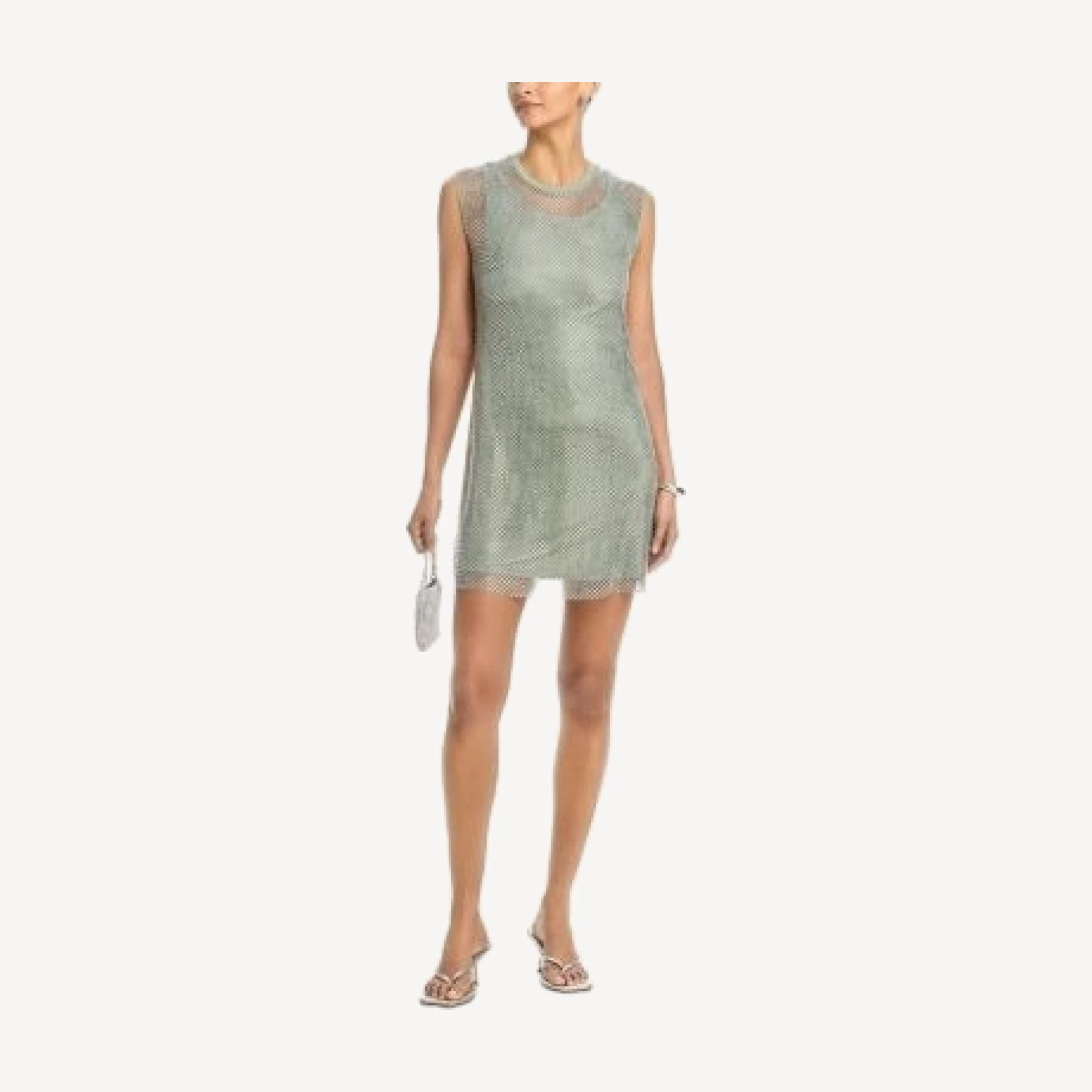 Aqua Crystal Mesh Mini Dress - Exclusive
