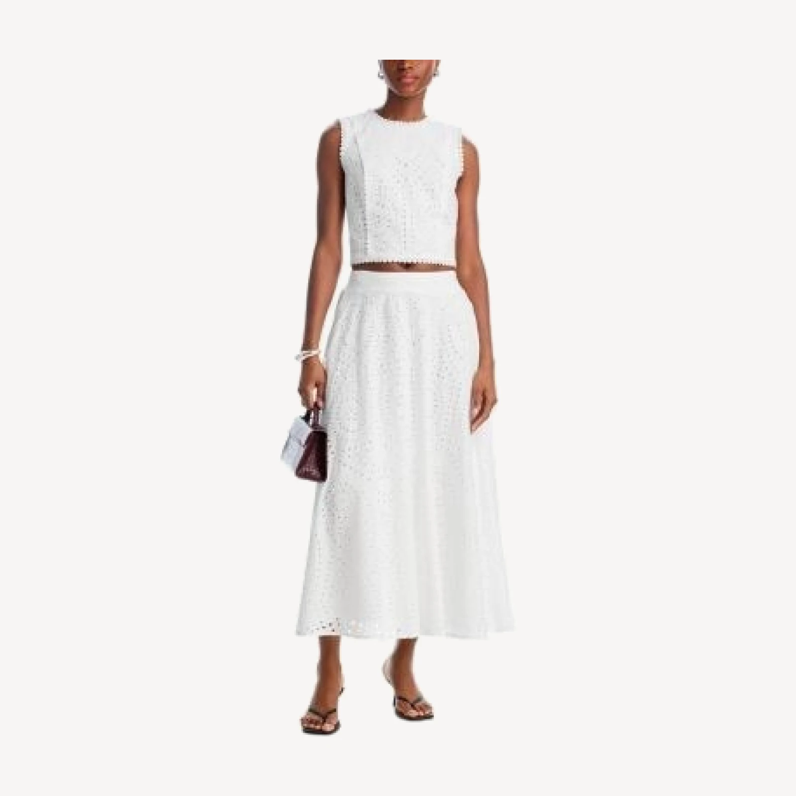 Aqua Eyelet Sleeveless Top - Exclusive