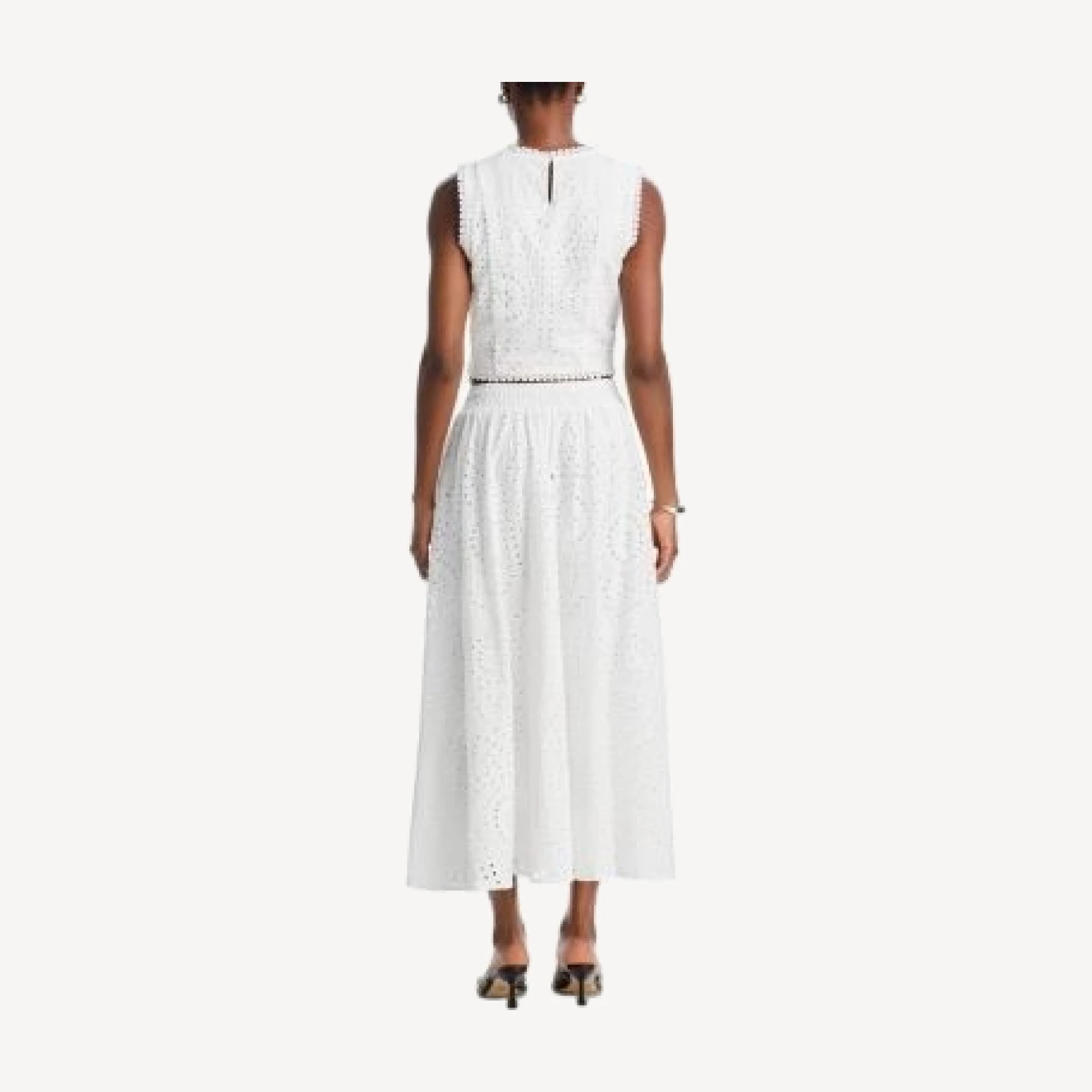 Aqua Eyelet Sleeveless Top - Exclusive