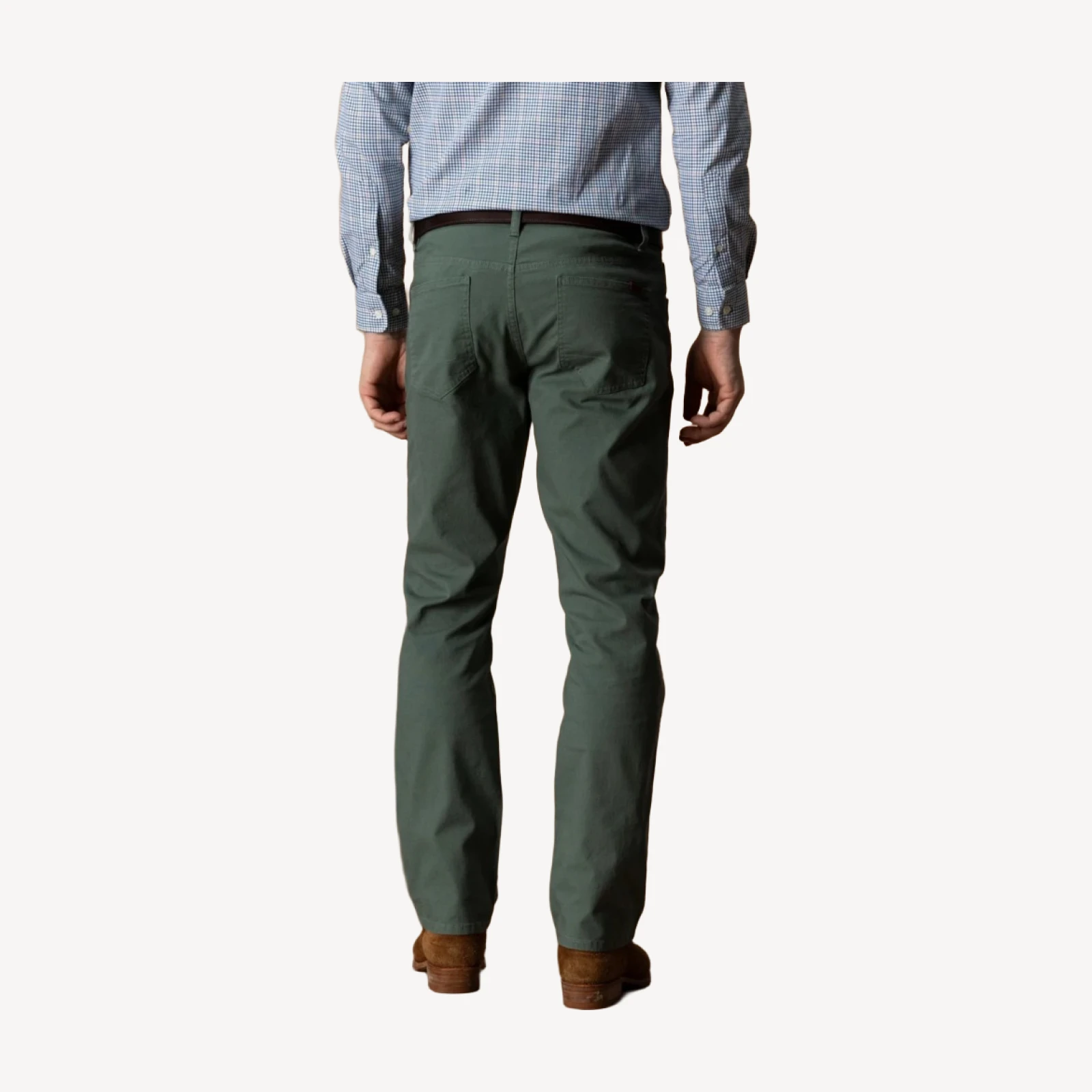 Classic Fit Pinpoint Canvas Five-Pocket - Duck Green