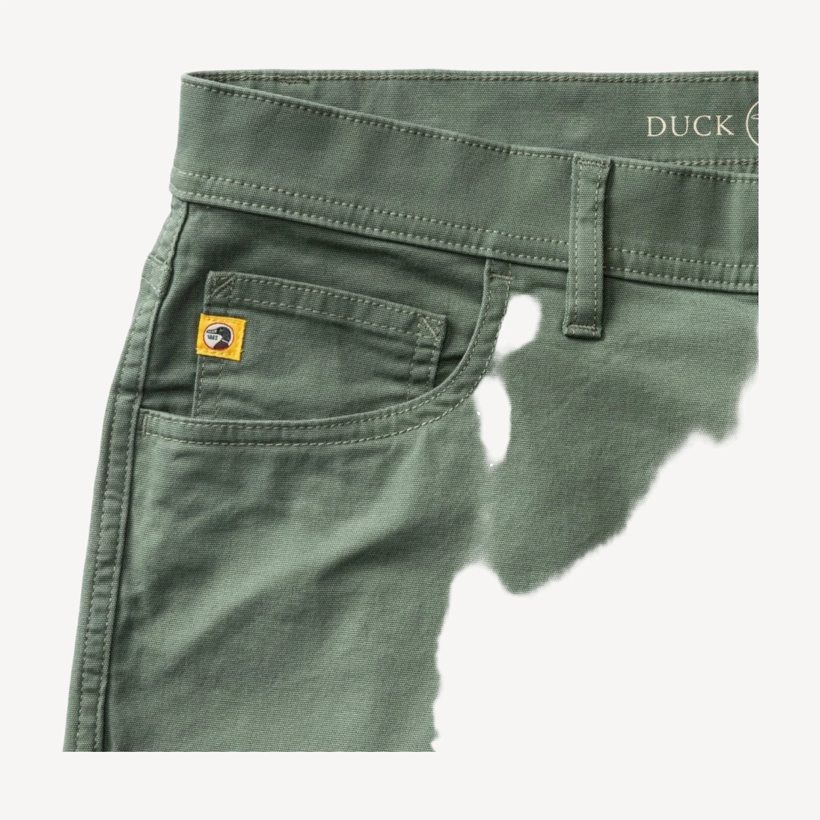 Classic Fit Pinpoint Canvas Five-Pocket - Duck Green