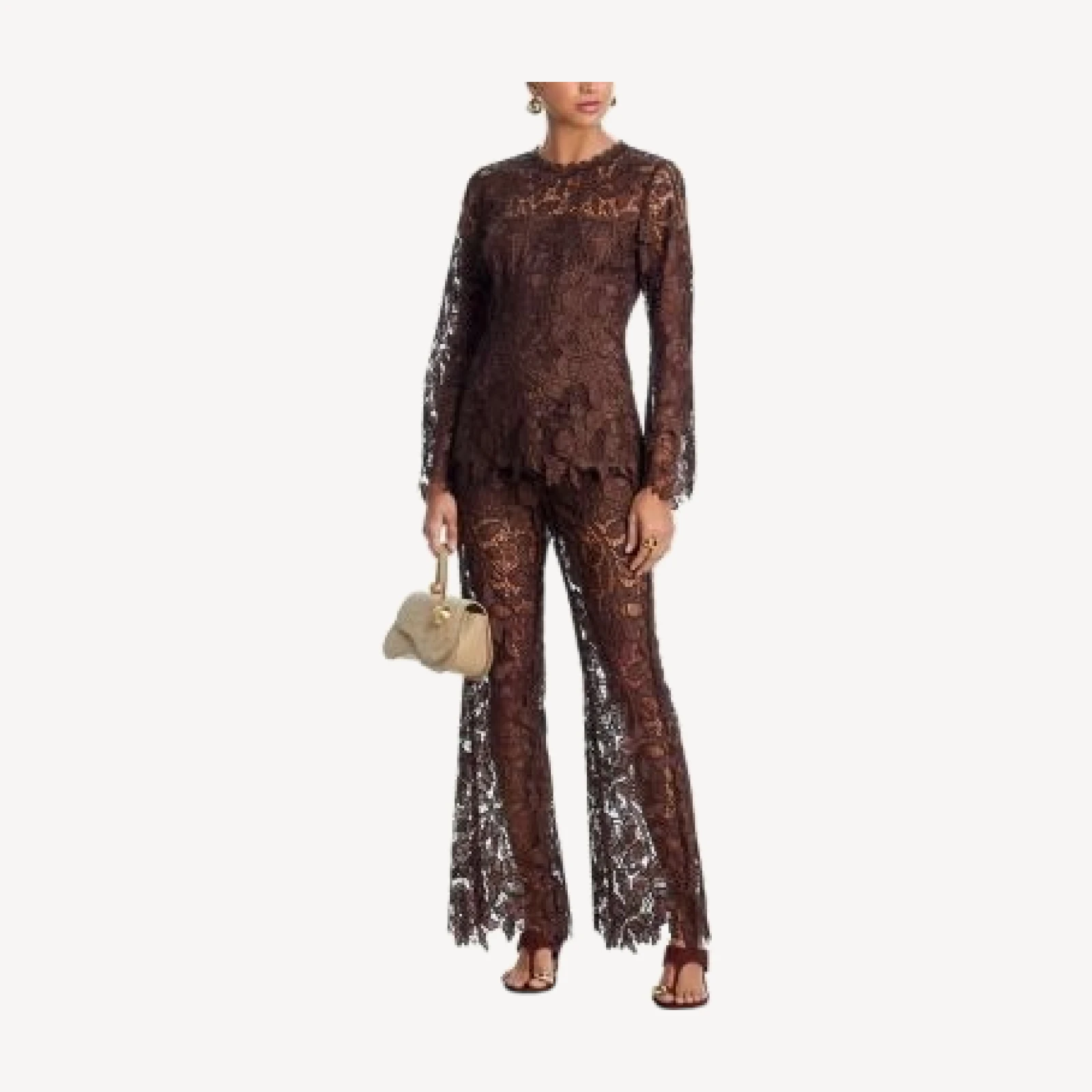 Aqua Lace Long Sleeved Tunic Top - Exclusive
