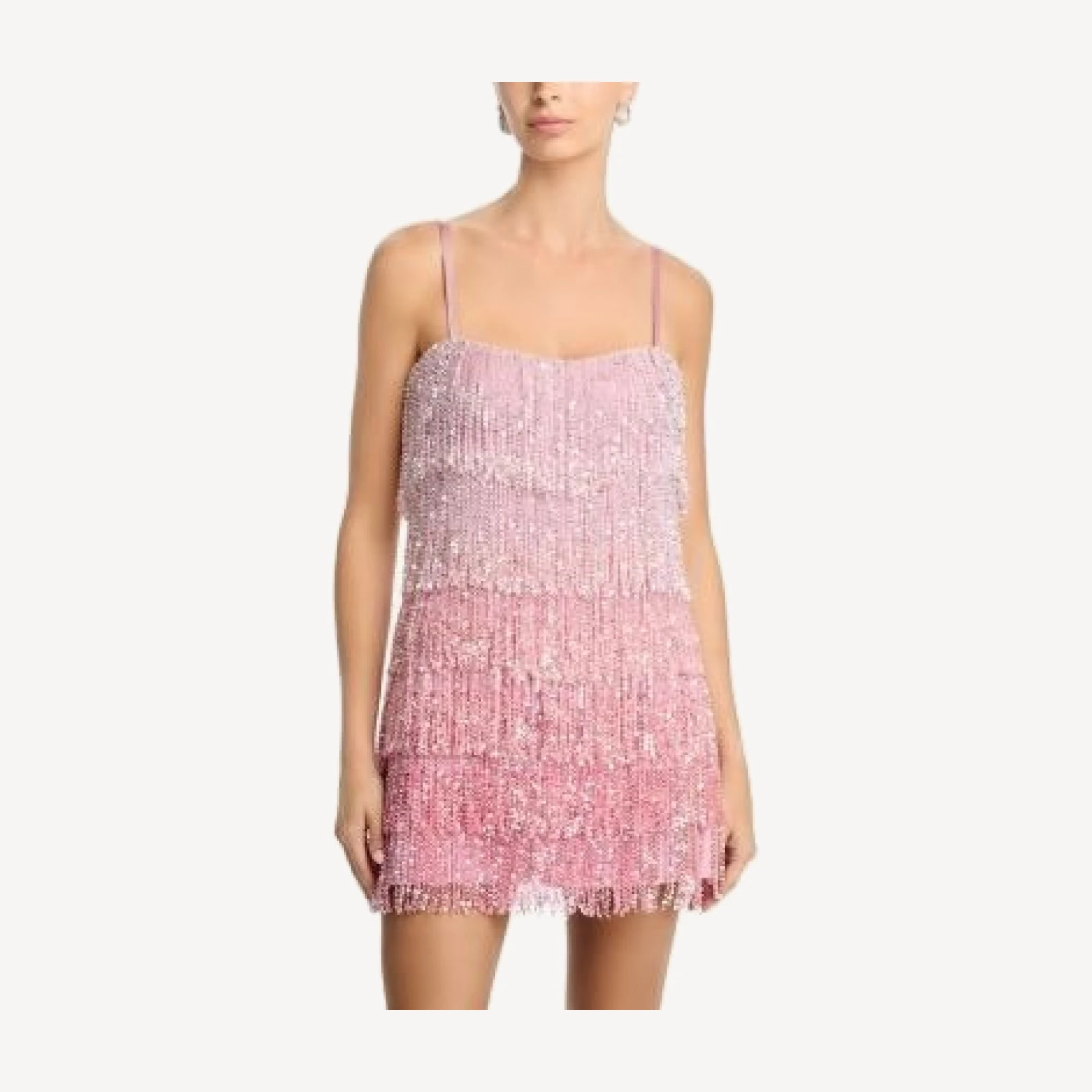 Aqua Tiered Ombre Fringe Dress - Exclusive