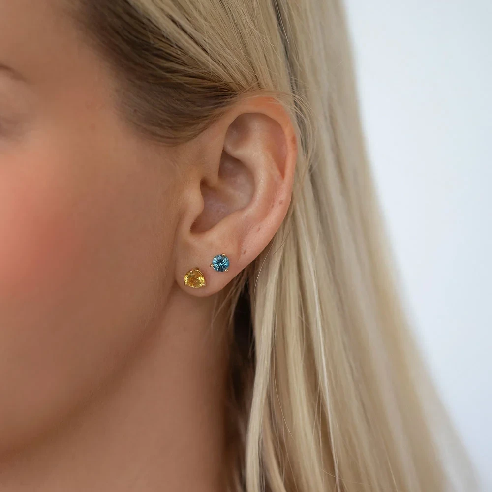 Martini Stud Earrings - Purple Sapphire