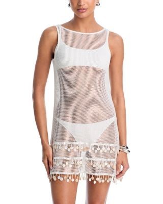 Aqua Embellished Mini Dress Swim Cover-Up - Exclusive