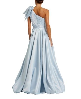 Mac Duggal Satin One Shoulder Bow Gown