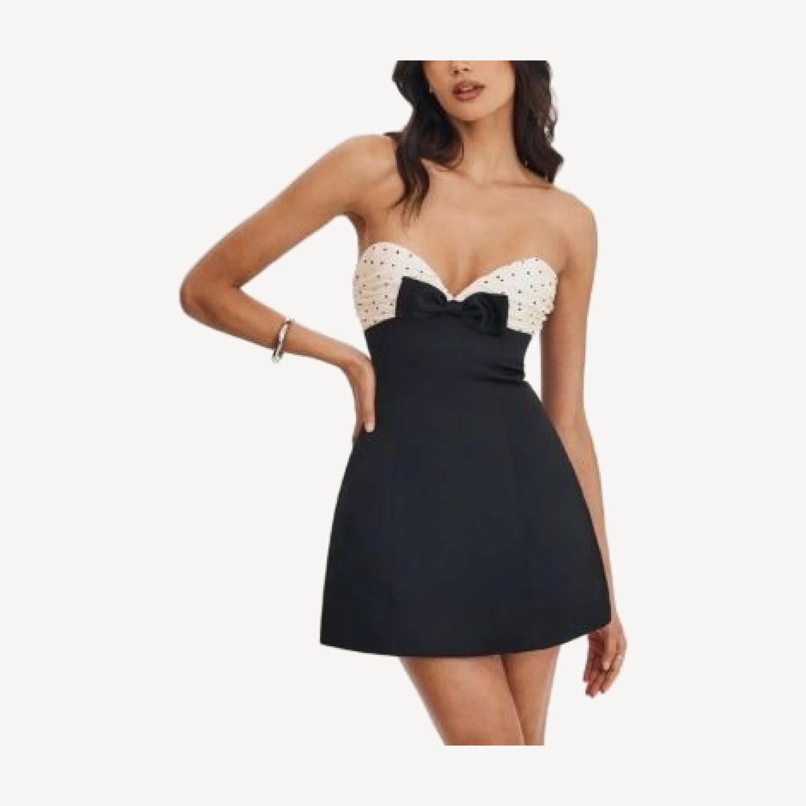 Miss Circle Florrie Polka Dot Sweetheart Mini Dress