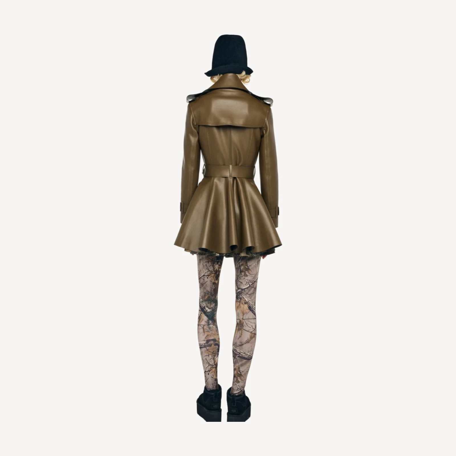 DOUBLE BREASTED TRENCH FLARED MINI DRESS
