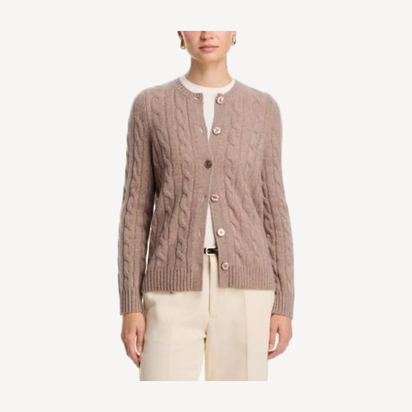 C by Bloomingdale's Cashmere 100% Cashmere Crewneck Cable Knit Cardigan Sweater - Exclusive