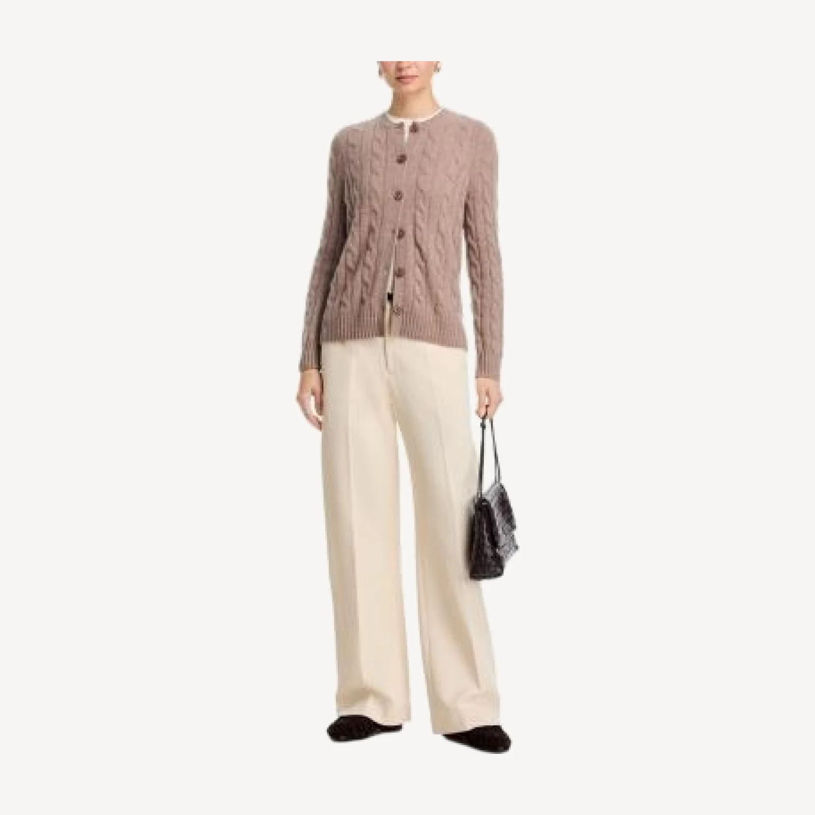 C by Bloomingdale's Cashmere 100% Cashmere Crewneck Cable Knit Cardigan Sweater - Exclusive