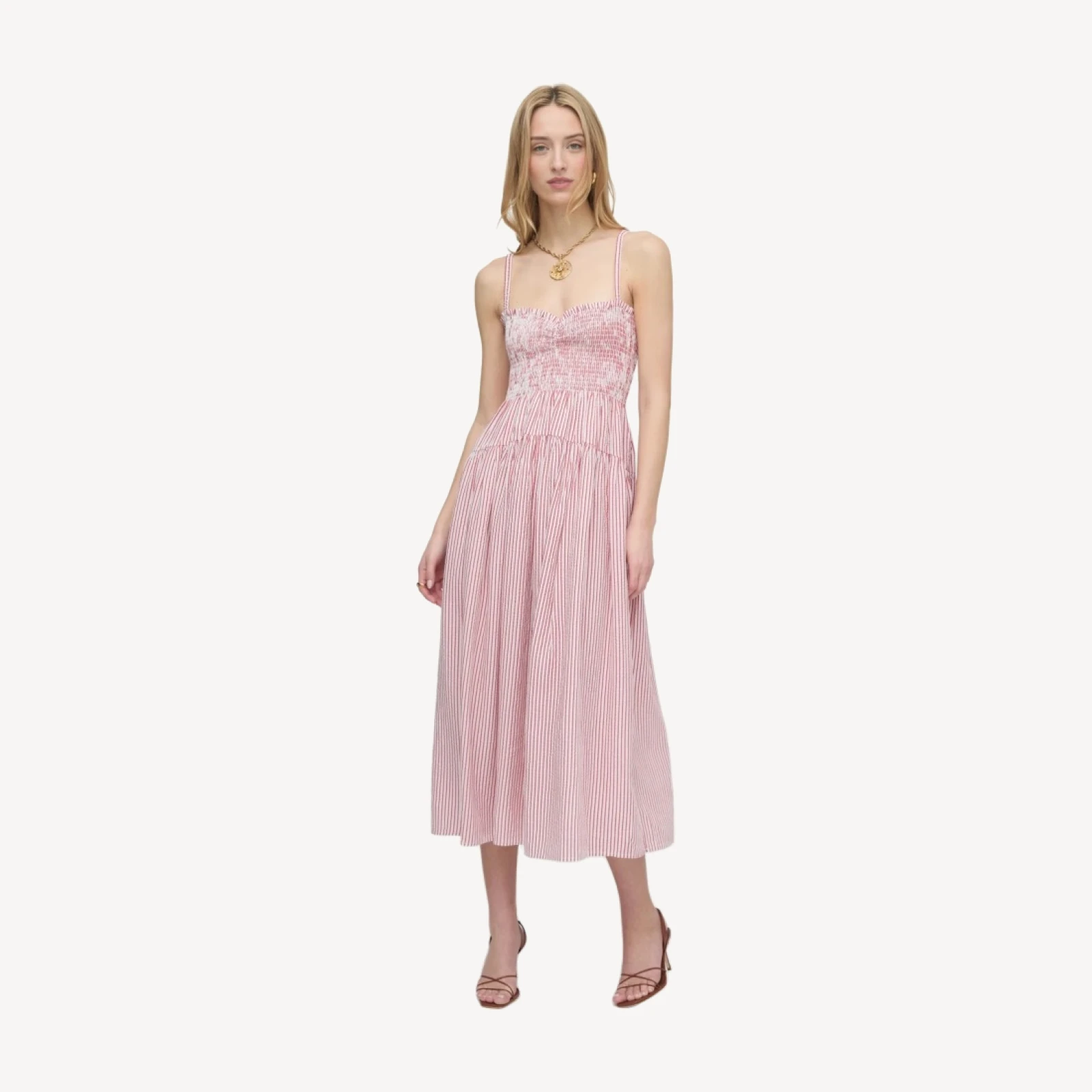 The Rebecca Nap Dress - Red Ticking Stripe