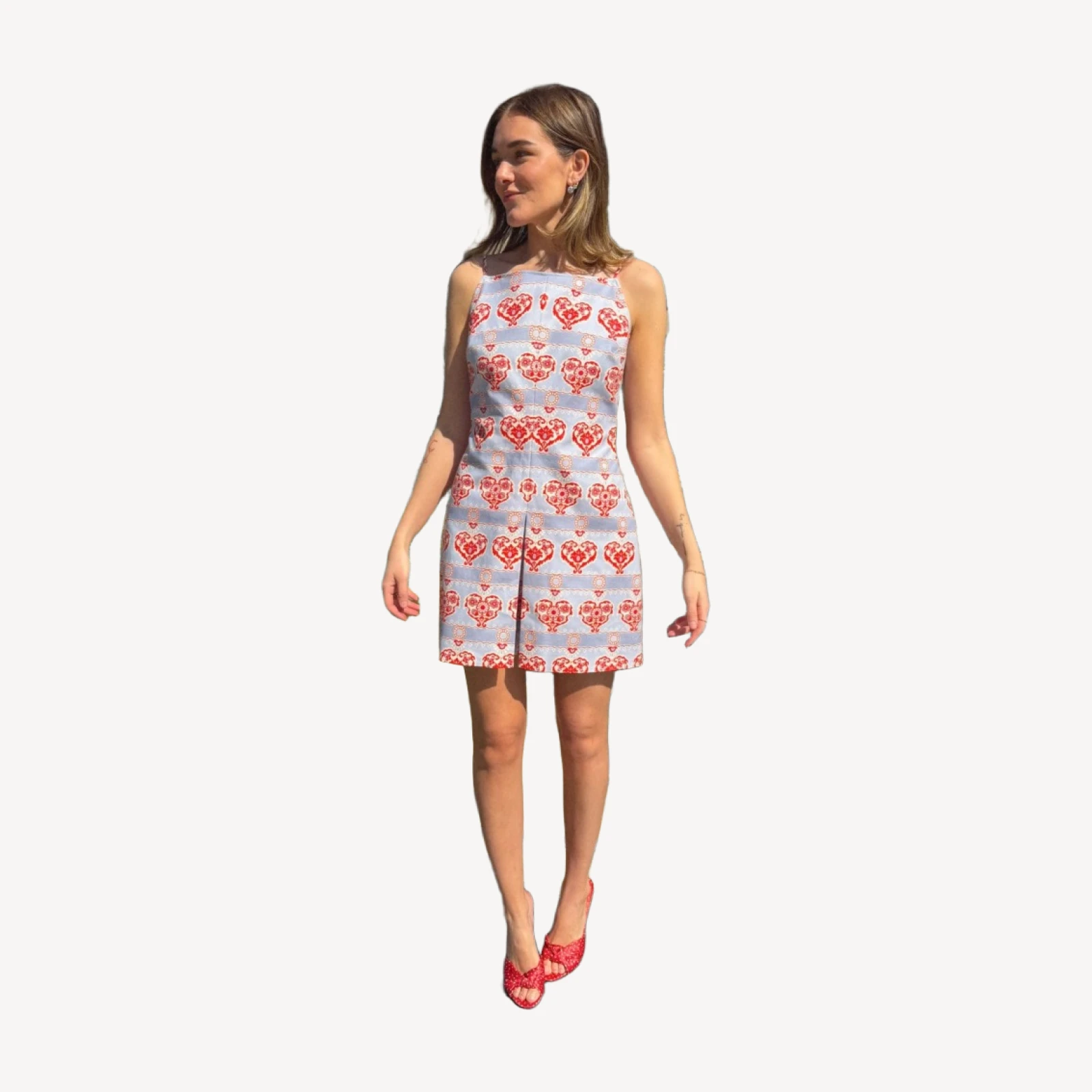 The Fae Dress - Poppy Damask Stripe