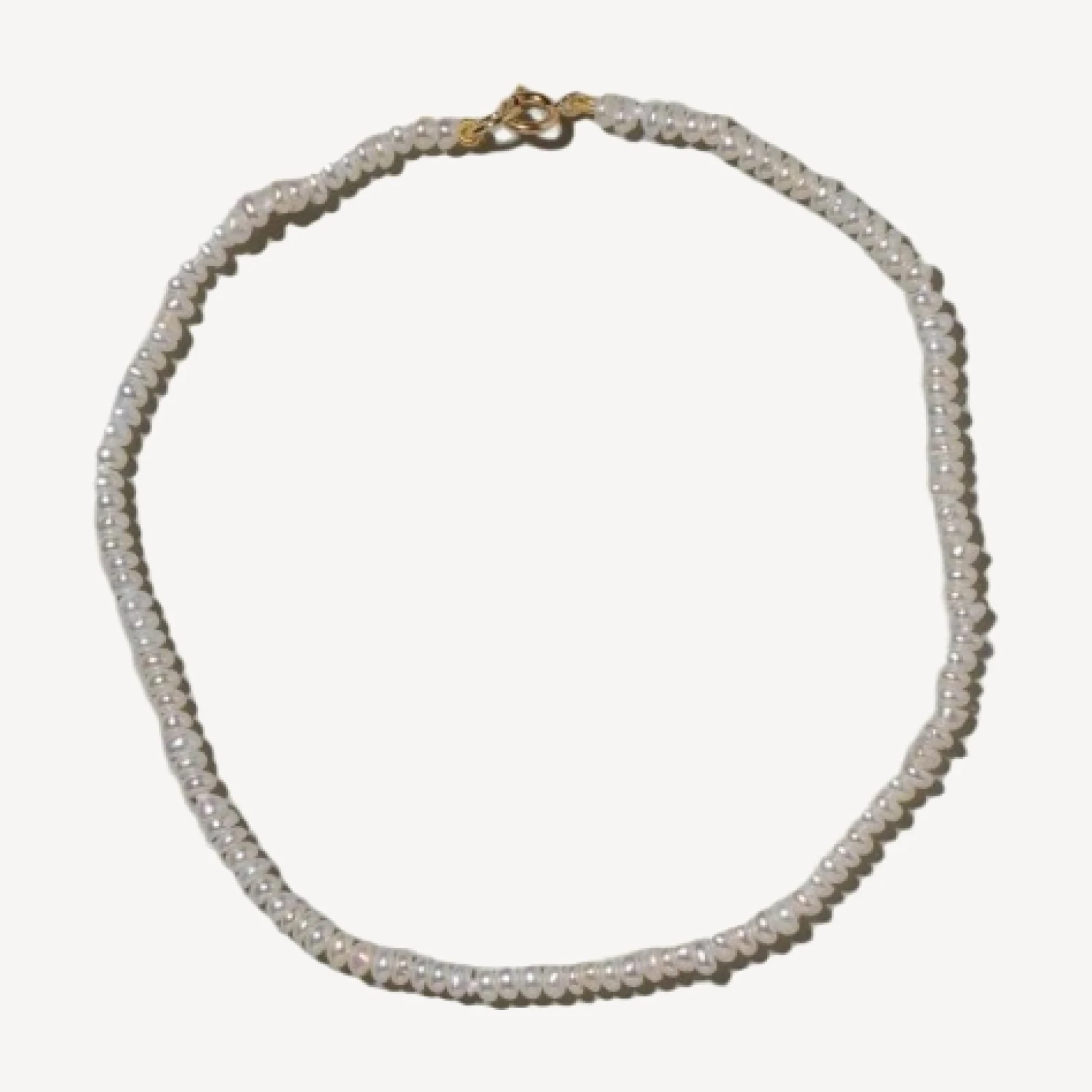 White Pebble Seed Pearl Anklet