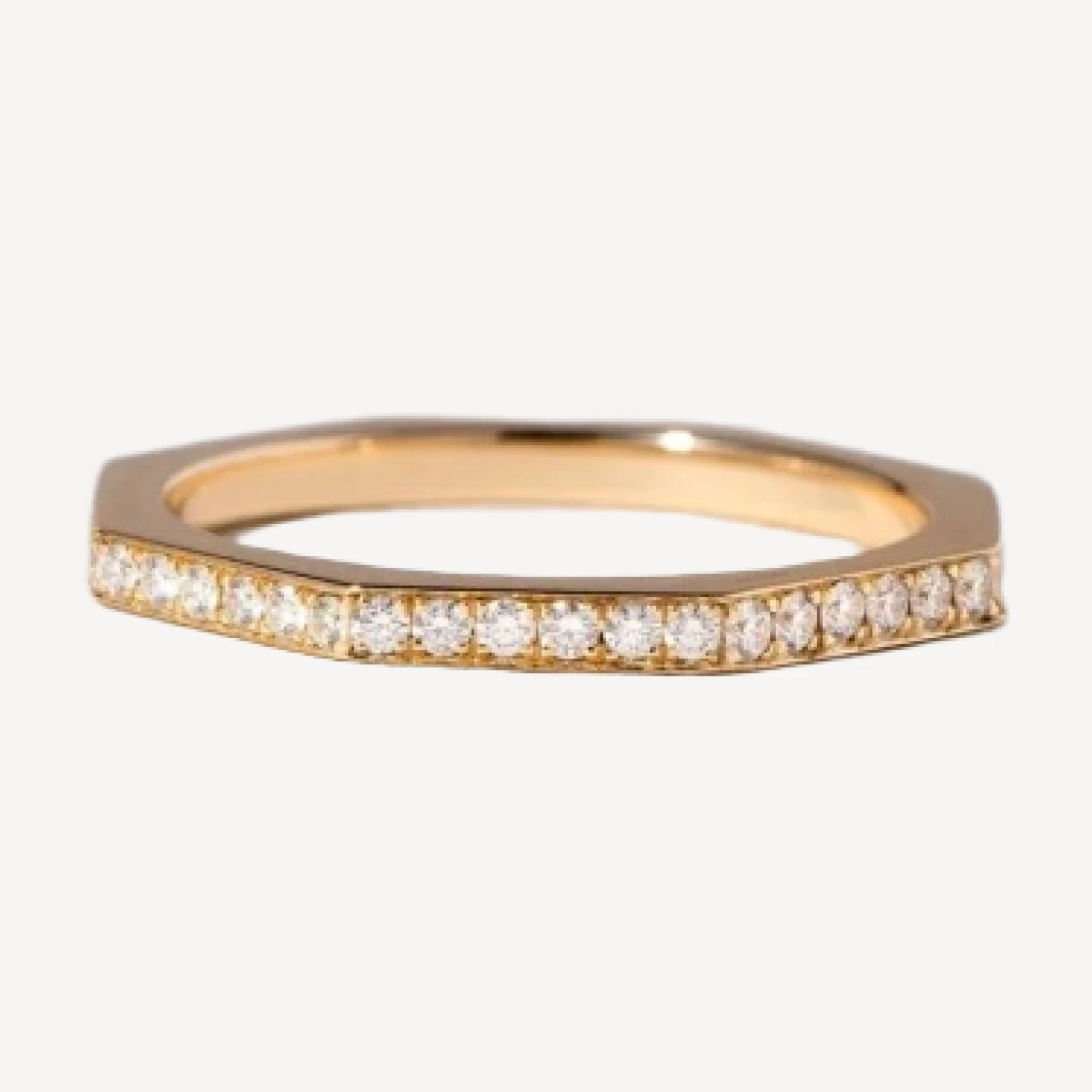 Segmented Half Hoop Band in 2mm Pavé 14k Yellow Gold - sz6 x Vault