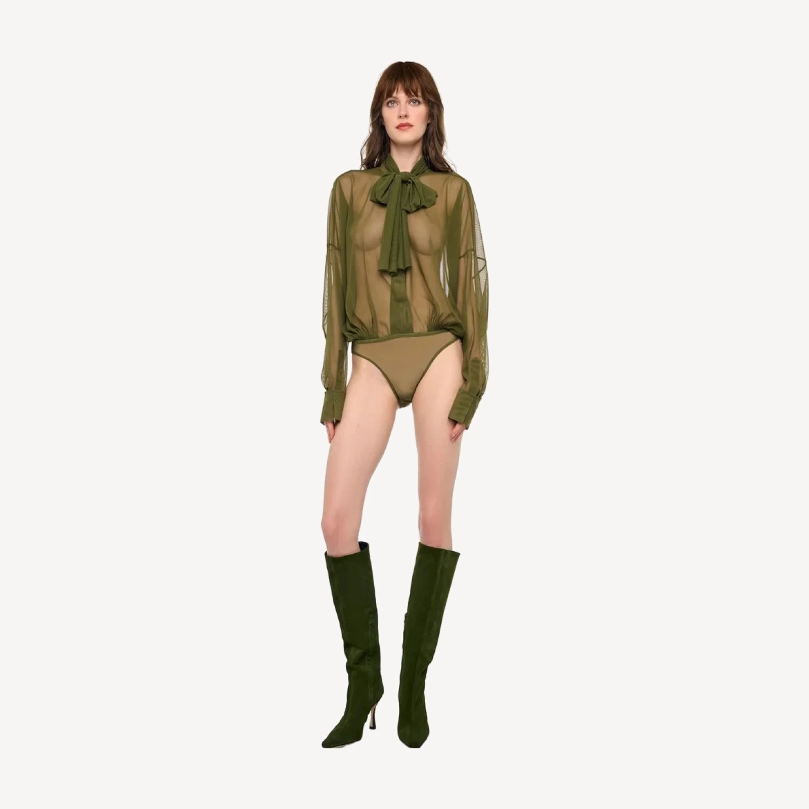 OVERSIZED NK SHIRT BODYSUIT WITH BOW