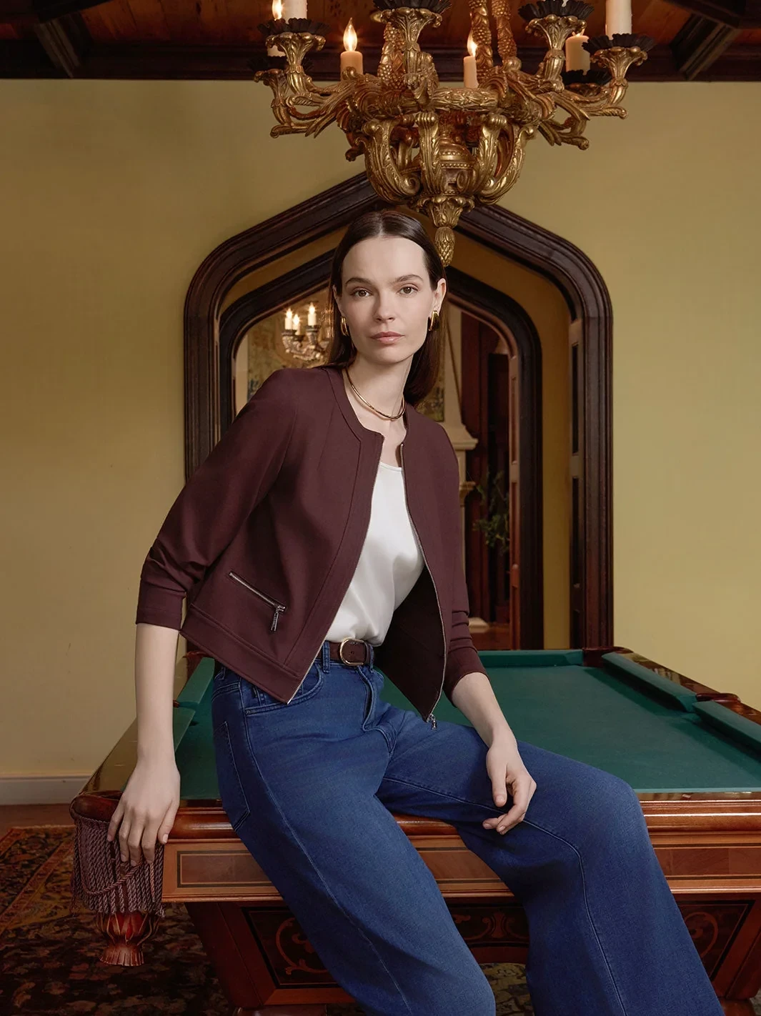 Heritage LuxeStretch Ponte Sport Jacket, Mahogany, photo 8