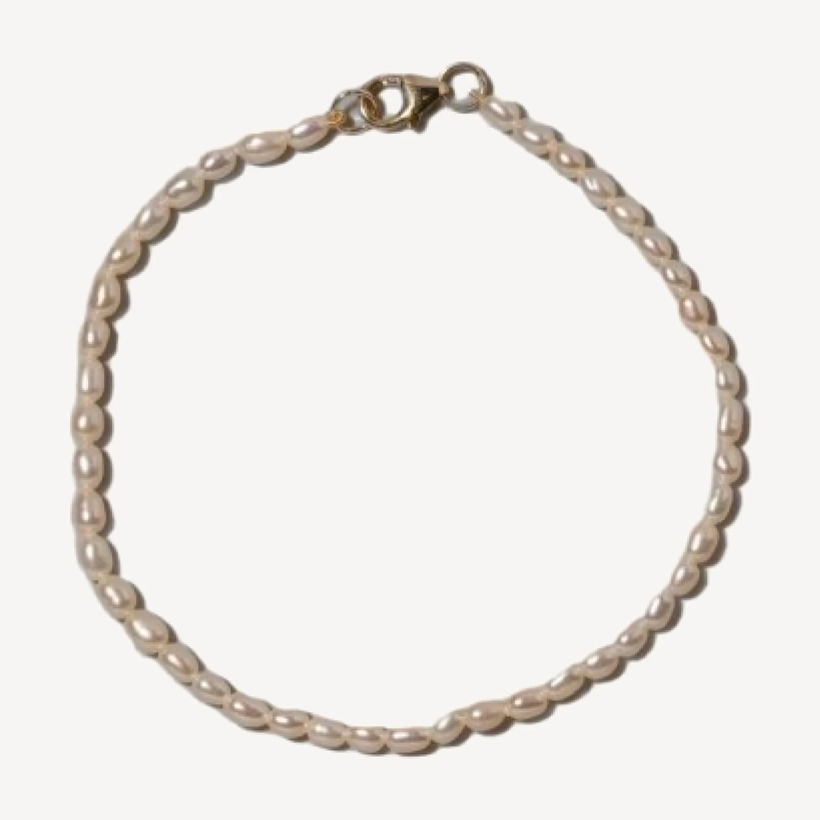 White Oval Seed Pearl Bracelet