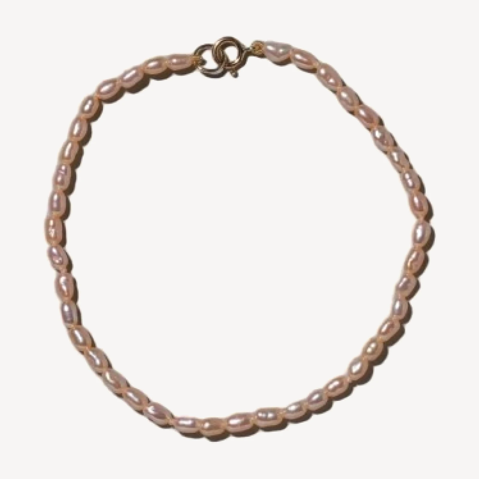 Pink Oval Seed Pearl Bracelet