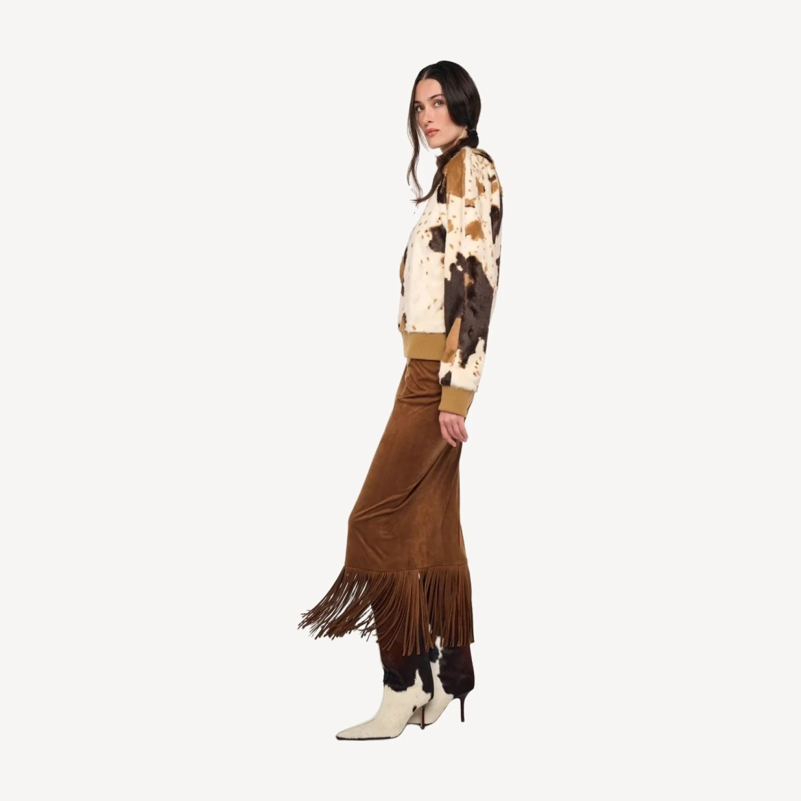 FRINGE SKIRT TO MIDCALF