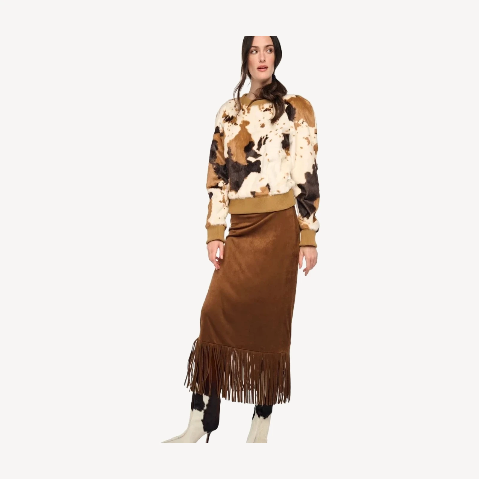 FRINGE SKIRT TO MIDCALF