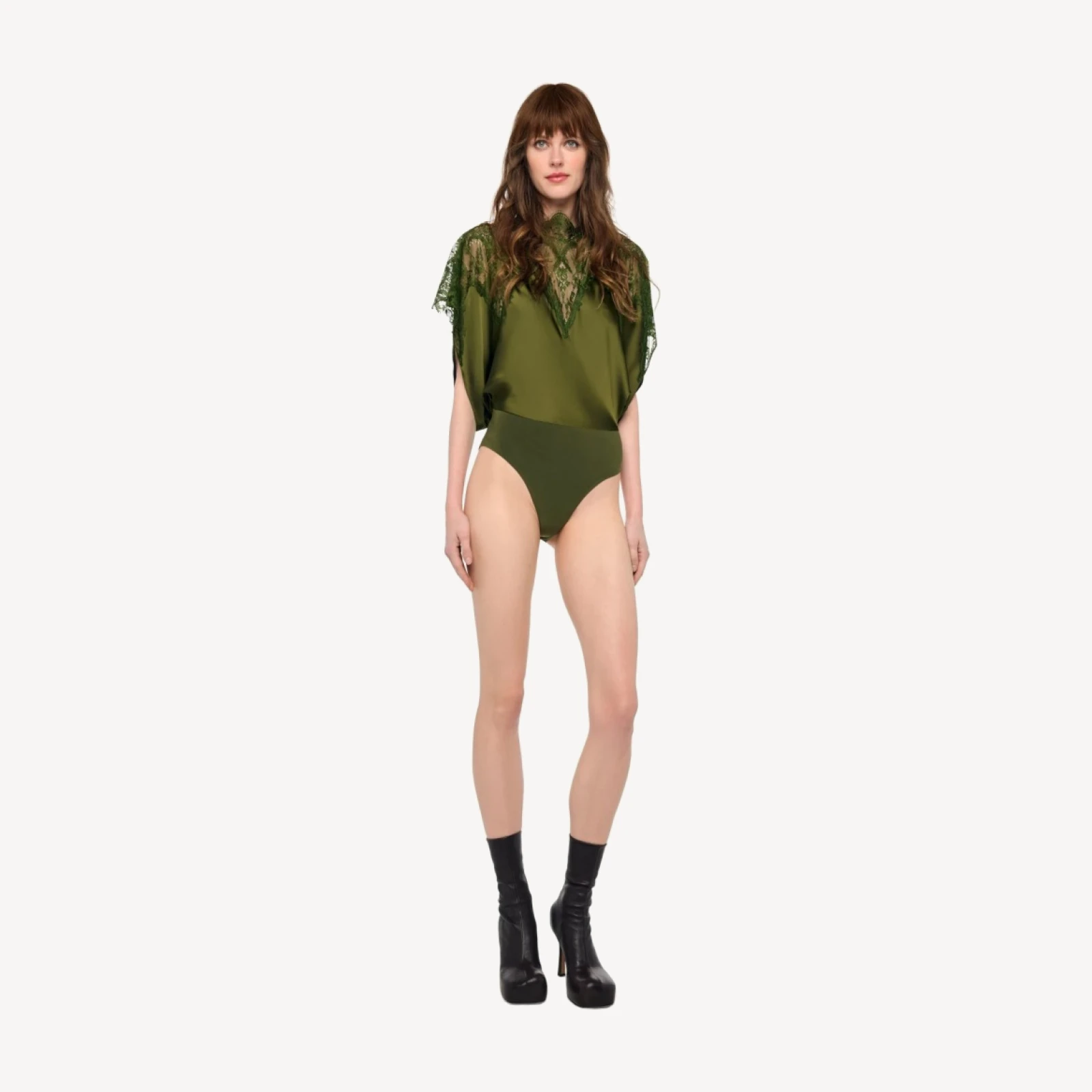 REVERSE OBIE BODYSUIT W/ LACE
