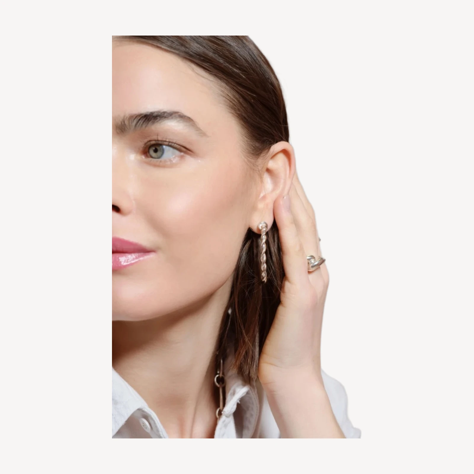 Landform Hoop Earrings - Sterling Silver