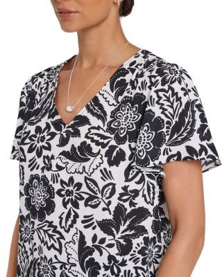 Nydj Flutter Sleeve Pleated Top