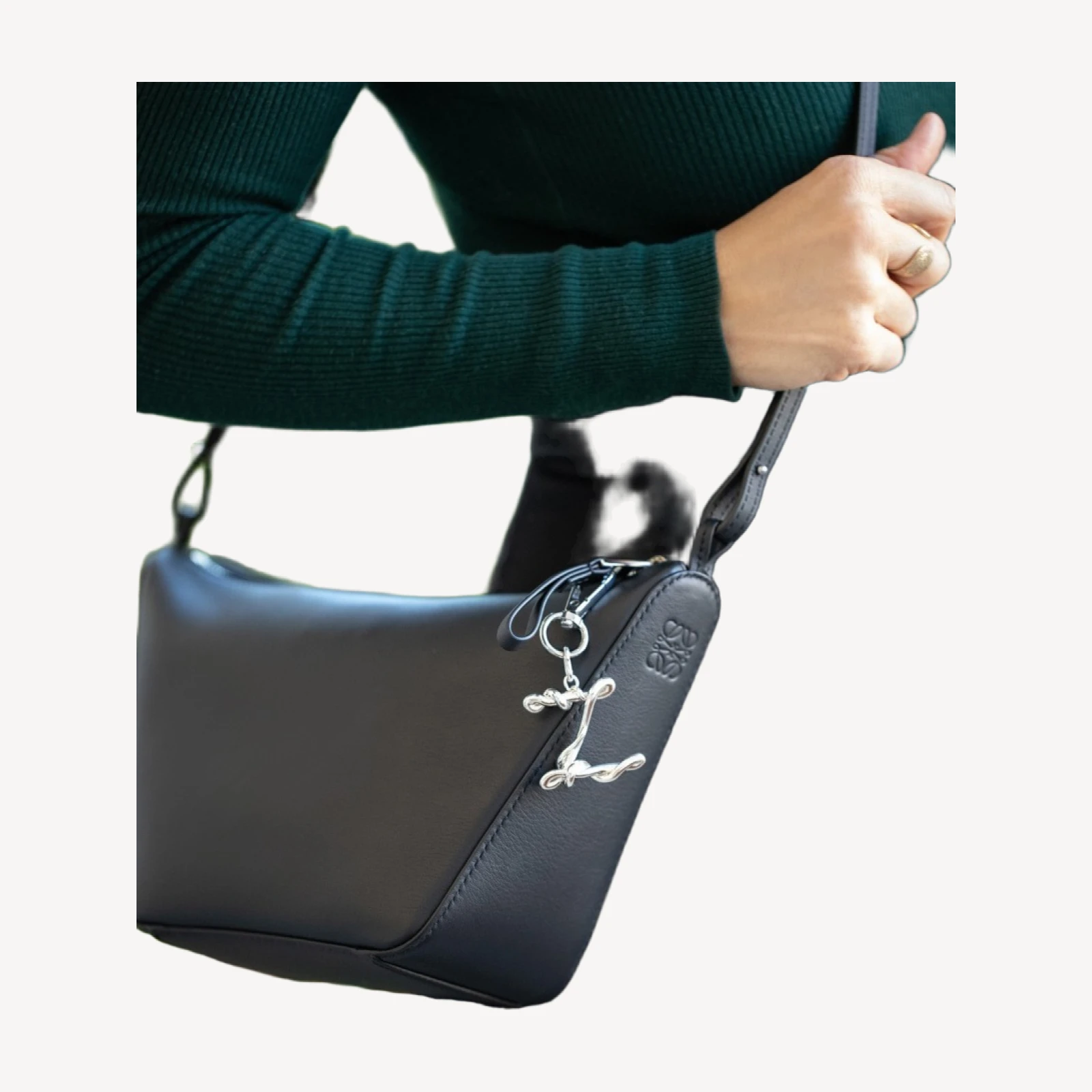 Sterling Silver Letter Bag Charm