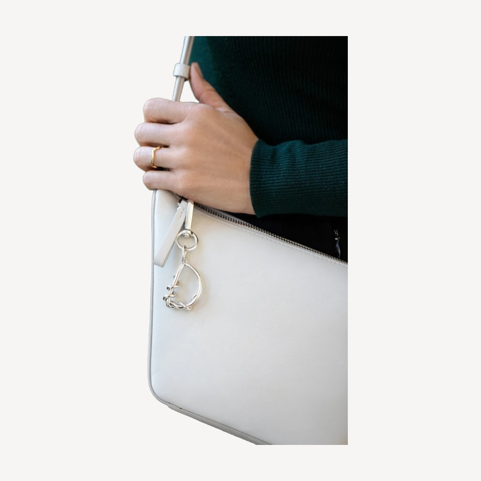 Sterling Silver Letter Bag Charm