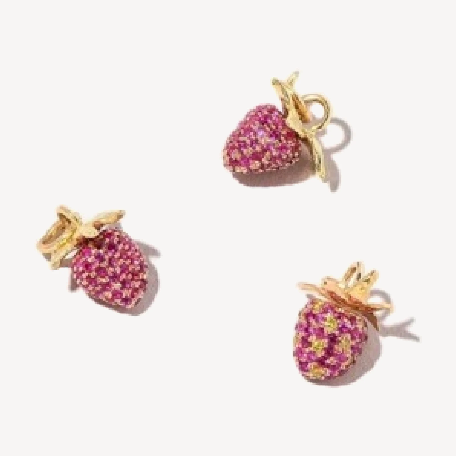 Diamond & Ruby Pavé Strawberry Charm
