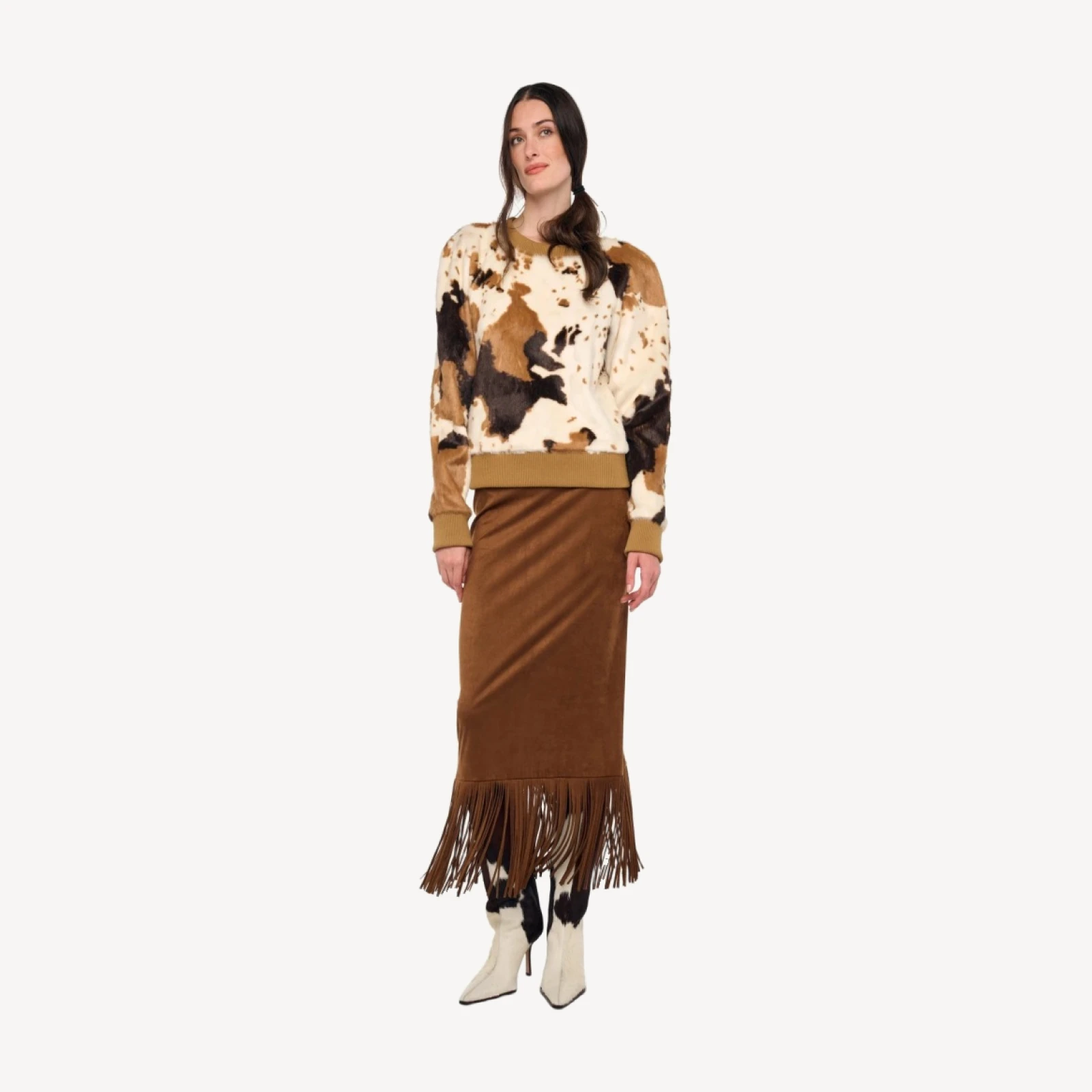 FRINGE SKIRT TO MIDCALF