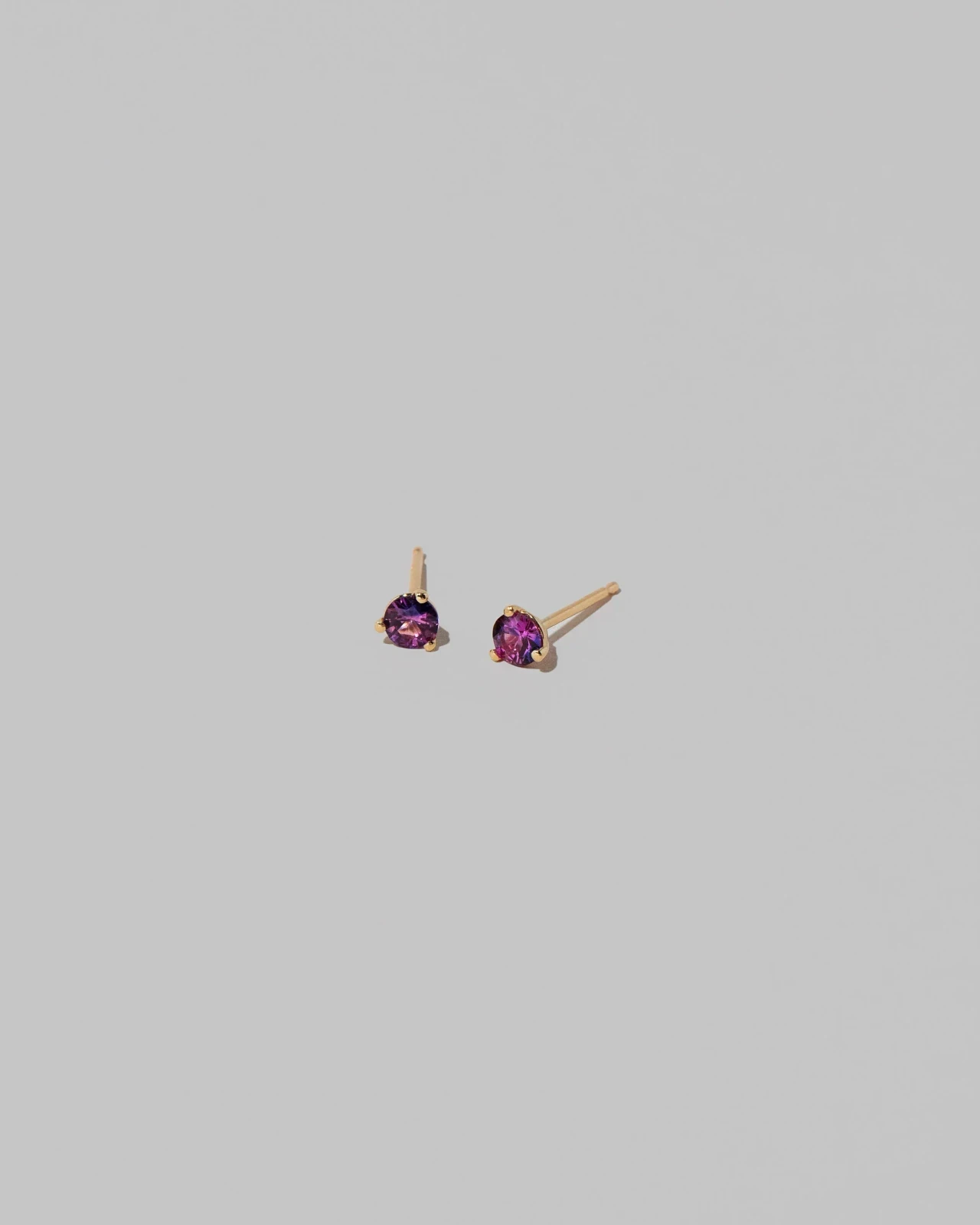Martini Stud Earrings - Petite Bicolor Purple Sapphire
