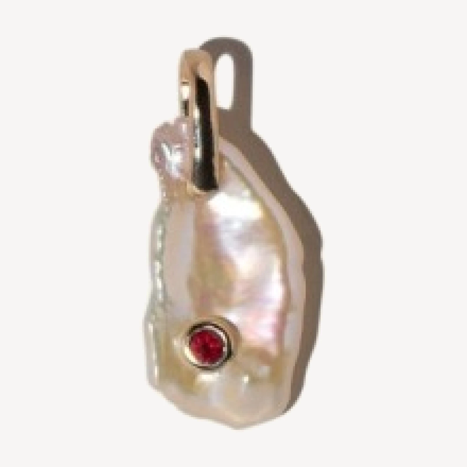 January Birthstone Pearl Pendant With Garnet