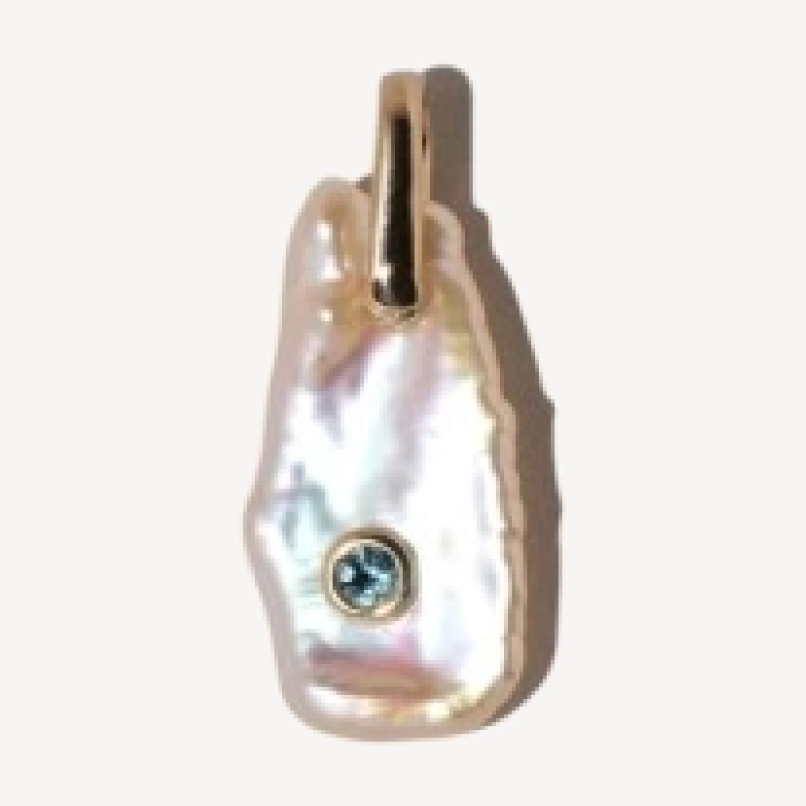 March Birthstone Pearl Pendant With Aquamarine