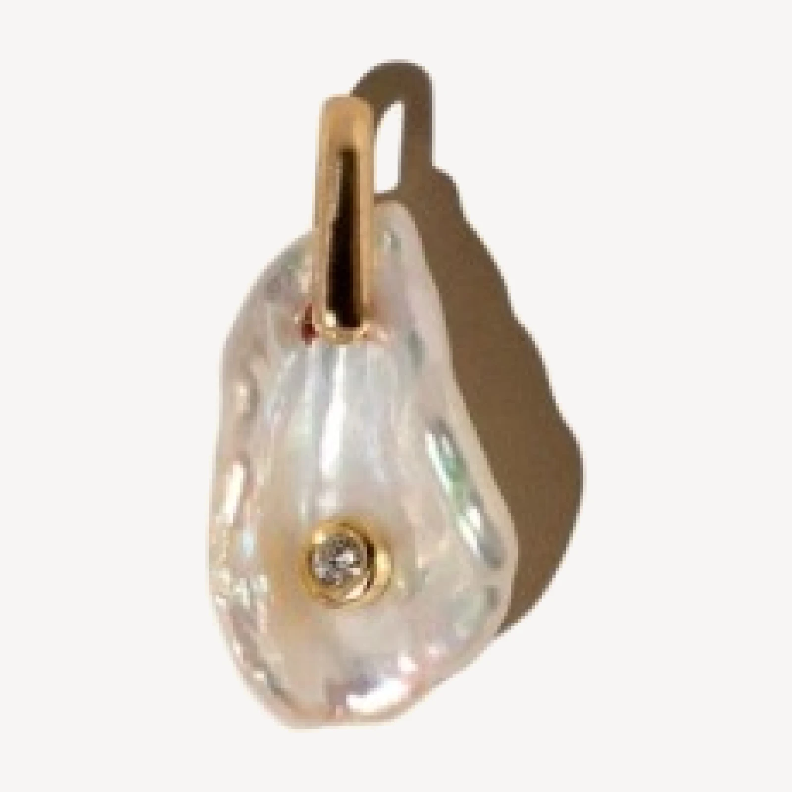 April Birthstone Pearl Pendant With Diamond